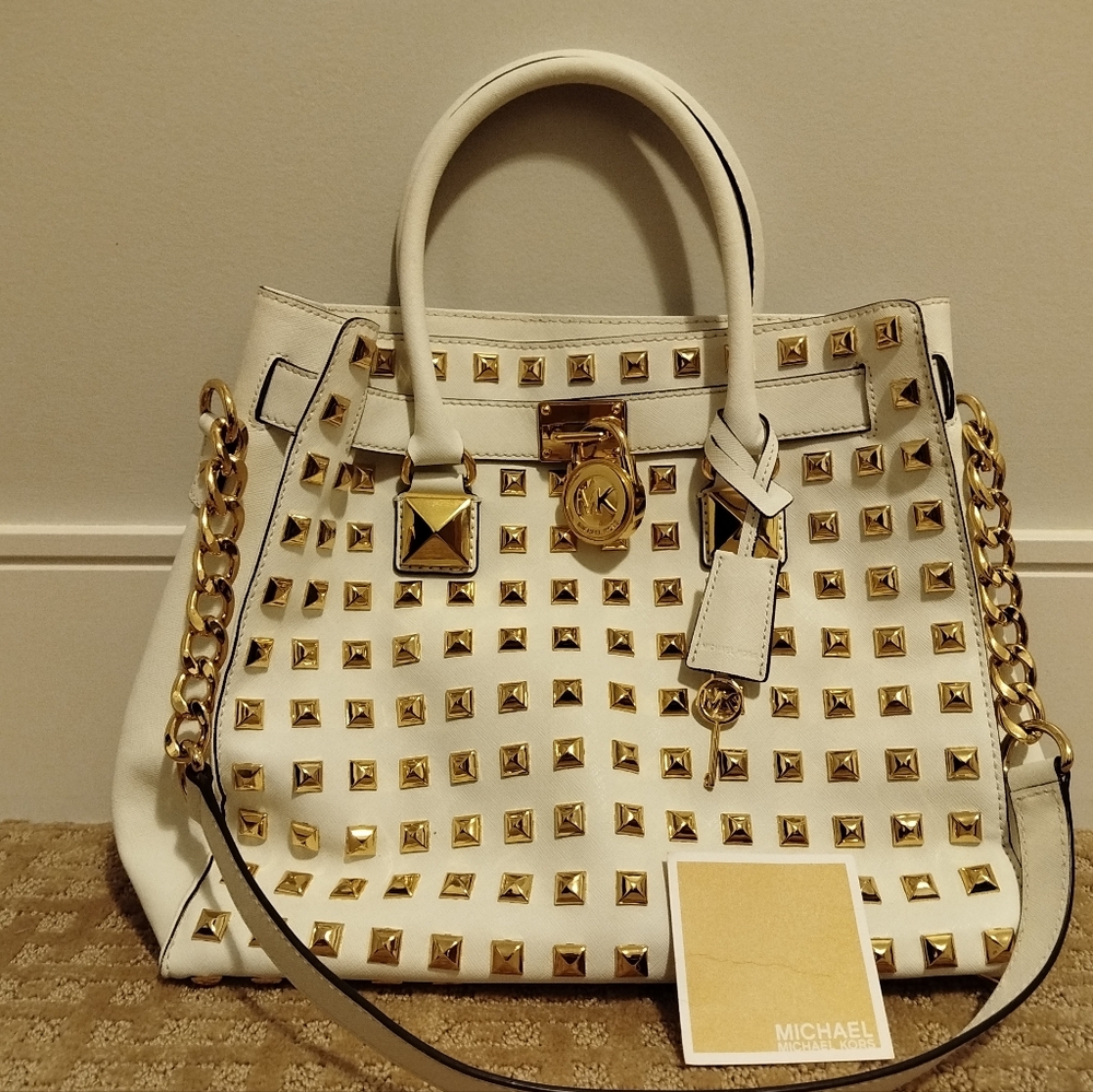 Michael Kors White Studded Handbag